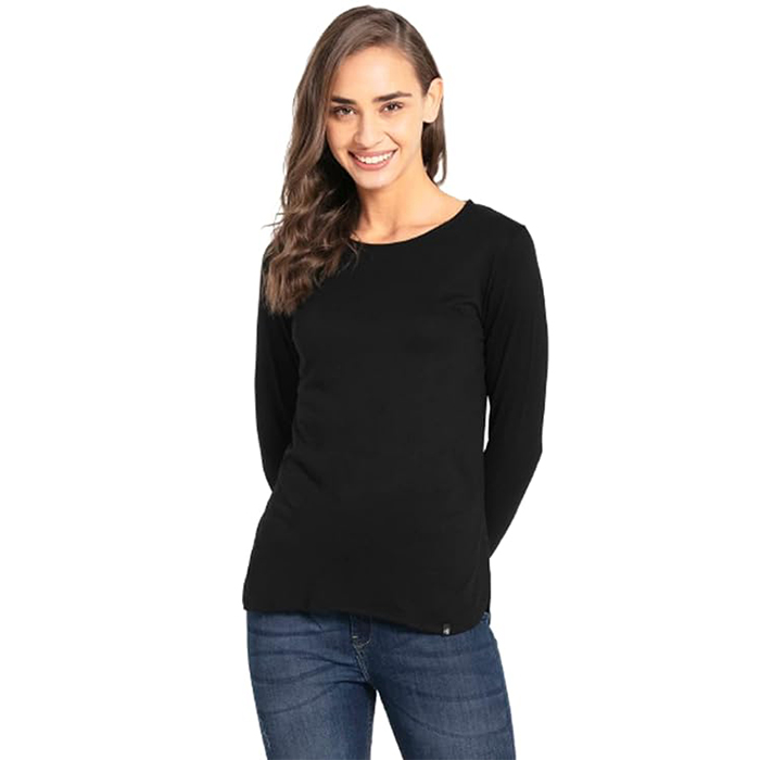 Solid Round Neck Full Sleeve T-Shirt